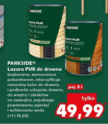 Lazura PUR do drewna bezbarwna, wzmocniona poliuretanem, intensyfikuje naturalny kolor do drewna promocja w Kaufland