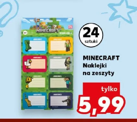 Naklejki na zeszyty Minecraft promocja w Kaufland