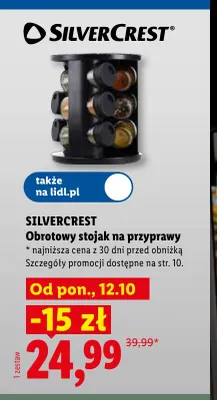 Obrotowy stojak na przyprawy Silvercrest promocja w Lidl