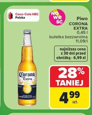 Piwo Corona Extra promocja w Carrefour Market