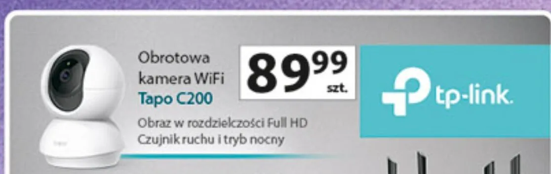 Obrotowa kamera WiFi Tapo C200 promocja w Auchan