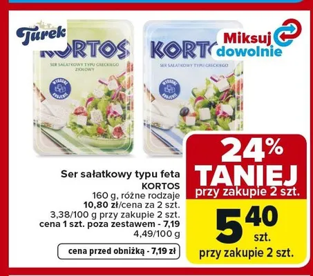 Ser sałatkowy typu feta Kortos promocja w Carrefour Market