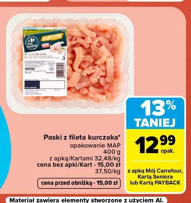 Paski z fileta kurczaka promocja w Carrefour Market