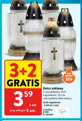 Znicz szklany Luks promocja w Intermarche