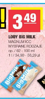Lody Big Milk promocja w SPAR