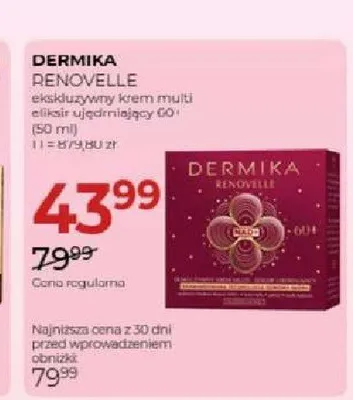 Krem multi-eliksir ujędrniający 60+ Dermika Renovelle promocja w Drogerie Jawa