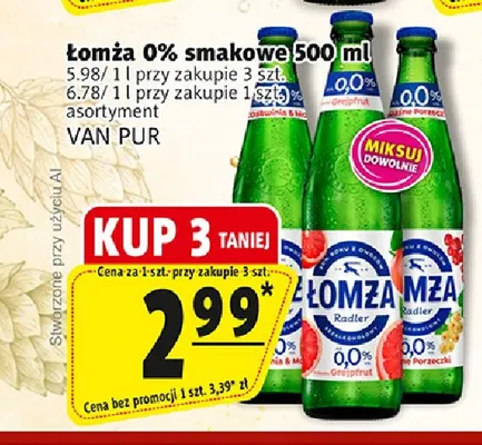 Piwo bezalkoholowe smakowe Łomża promocja w Prim Market