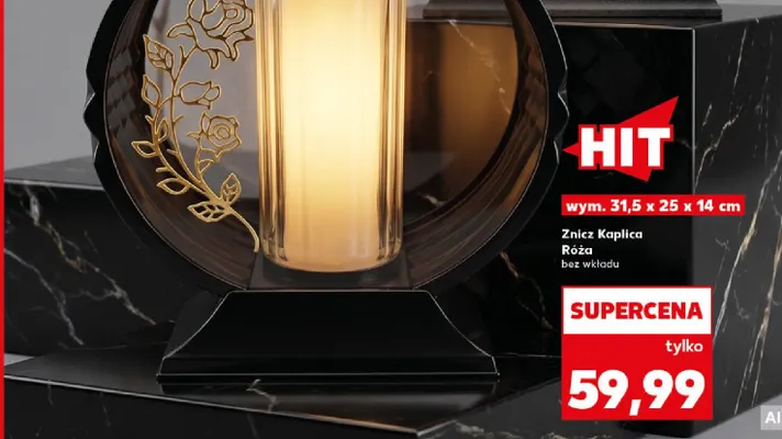 Znicz Kaplica Róża bez wkładu 31,5x25x14 cm promocja w Kaufland