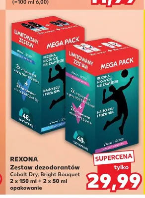 Zestaw dezodorantów Rexona Cobalt Dry 4-pak promocja w Kaufland