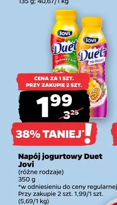 Napój jogurtowy Duet Jovi promocja w Netto