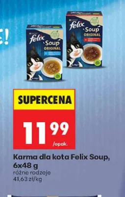 Karma dla kota Felix Soup 6-pak 48 g promocja w Biedronka