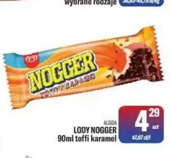 Lody Nogger toffi karamel Algida promocja w Tomi Markt