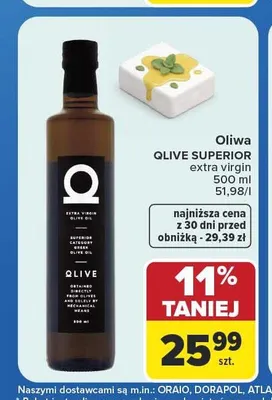 Oliwa extra virgin Qlive Superior promocja w Carrefour