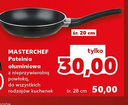 Patelnia aluminiowa z nieprzywieralną powłoką Masterchef 20 cm promocja w Kaufland