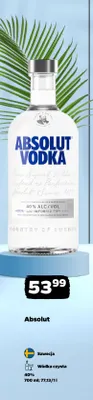 Wódka czysta Absolut promocja w Netto