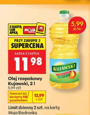 Olej rzepakowy Kujawski promocja w Biedronka