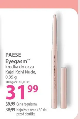 Kredka do oczu PAESE Eyegasm Kajal Kohl Nude promocja w Hebe