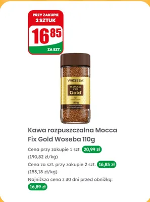 Kawa rozpuszczalna Mocca Fix Gold promocja w Dino