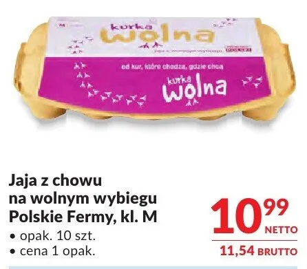 Jaja z chowu na wolnym wybiegu Polskie Fermy, kl. M promocja w Makro