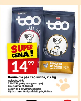 Karma dla psa Teo sucha wołowina promocja w Twój Market