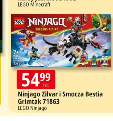 Klocki Ninjago Zilvar i Smocza Bestia Grimtak 71863 LEGO promocja w Leclerc
