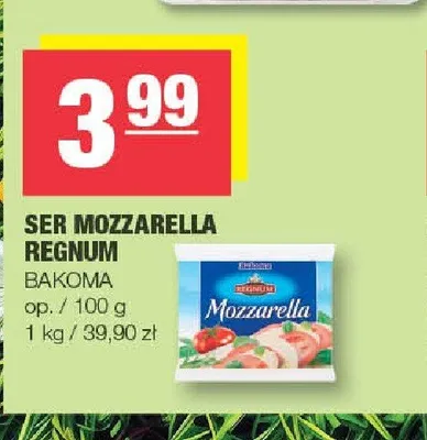 Ser mozzarella Regnum Bakoma promocja w SPAR