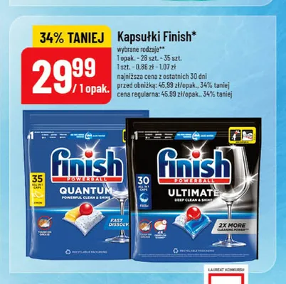 Kapsułki do zmywarki Finish Powerball Ultimate promocja w POLOmarket