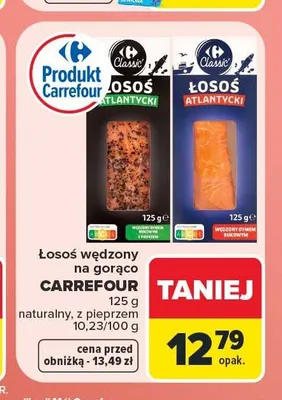 Łosoś wędzony na gorąco naturalny Carrefour Classic promocja w Carrefour