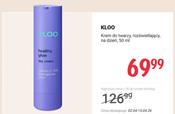 Krem do twarzy, rozświetlający, na dzień promocja w Rossmann