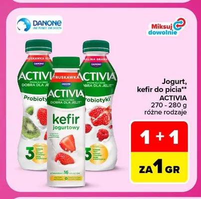 Kefir jogurtowy do picia Activia promocja w Carrefour