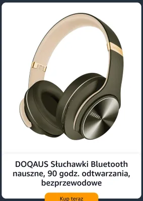 Słuchawki Bluetooth nauszne DOQAUS promocja w Amazon