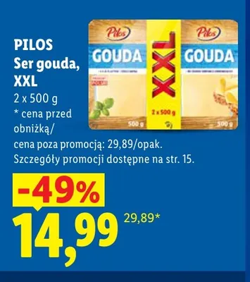 Ser Gouda Pilos XXL 2-pak promocja w Lidl