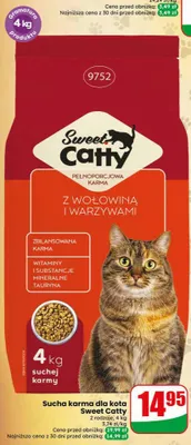Sucha karma dla kota Sweet Catty z wołowiną i warzywami promocja w Dino