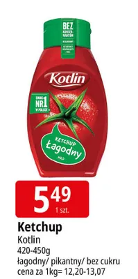 Ketchup Kotlin bez cukru promocja w Leclerc