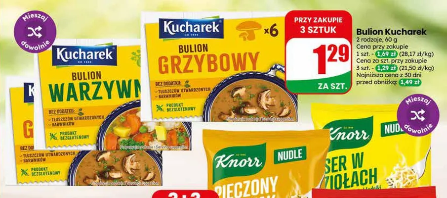 Bulion warzywny Kucharek promocja w Dino