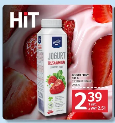 Jogurt pitny Milko truskawkowy promocja w Selgros