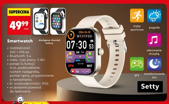 Smartwatch Setty promocja w Biedronka