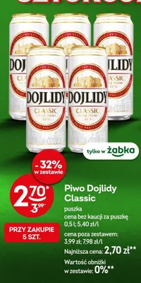 Piwo Dojlidy Classic promocja w Żabka