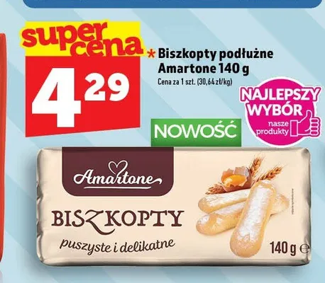 Biszkopty podłużne Amartone promocja w TOPAZ