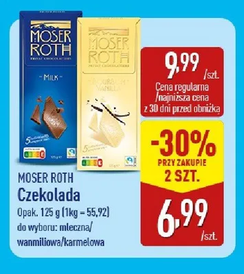 Czekolada Moser Roth karmelowa promocja w Aldi