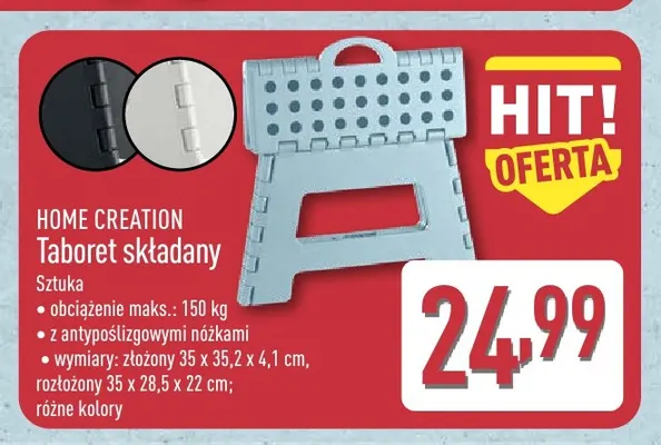 Taboret składany Home Creation promocja w Aldi