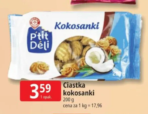 Ciastka kokosanki P'tit Déli promocja w Leclerc