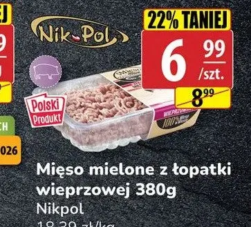Mięso mielone z łopatki wieprzowej Nikpol promocja w API Market
