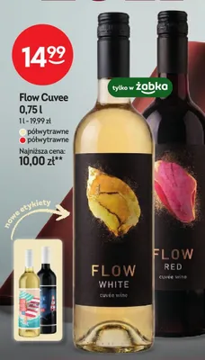 Wino białe półwytrawne Flow White Cuvee promocja w Żabka