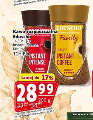 Kawa rozpuszczalna Eduscho Instant Intense promocja w Prim Market