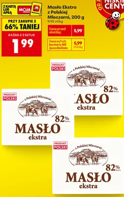 Masło Ekstra z Polskiej Mleczarni promocja w Biedronka