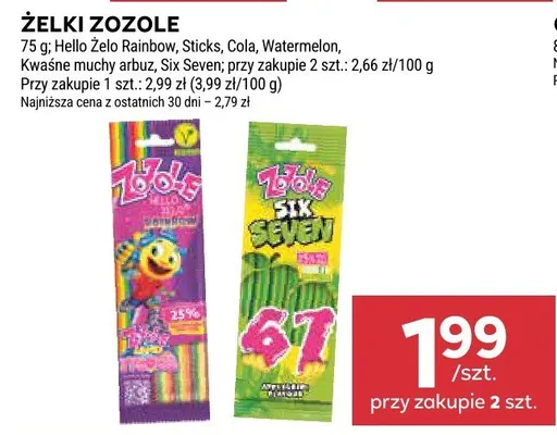Żelki Zozole promocja w Stokrotka