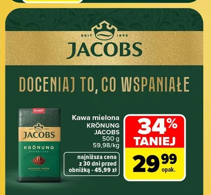 Kawa mielona Krönung Jacobs promocja w Carrefour Market