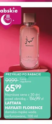 Damsko-męska woda perfumowana Lattafa Hayaati Florence promocja w Super-Pharm