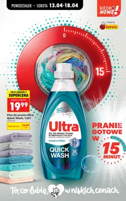 Żel do prania Ultra Quick Wash Clean & Fresh promocja w Biedronka
